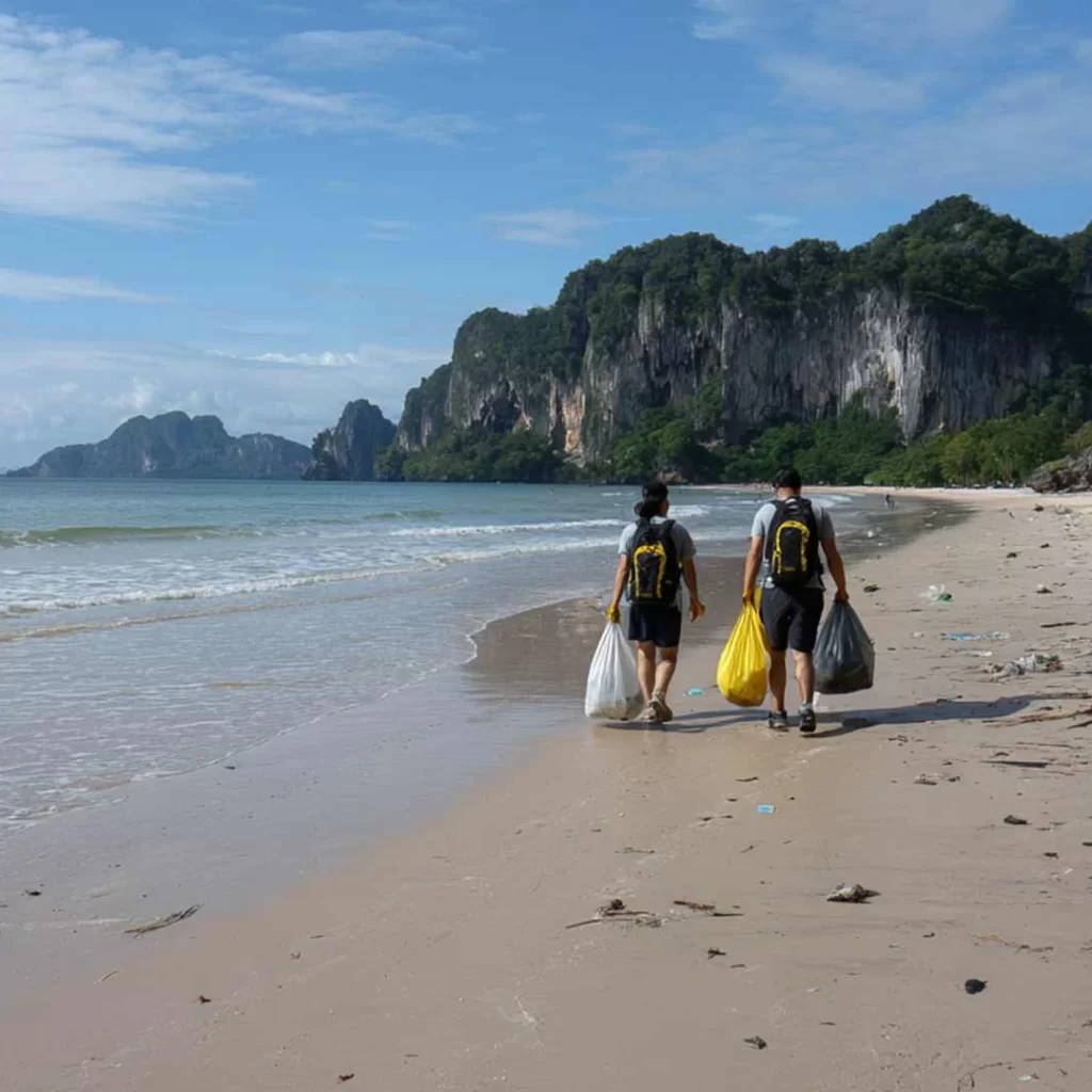 Cleaning up the beaches of Krabi